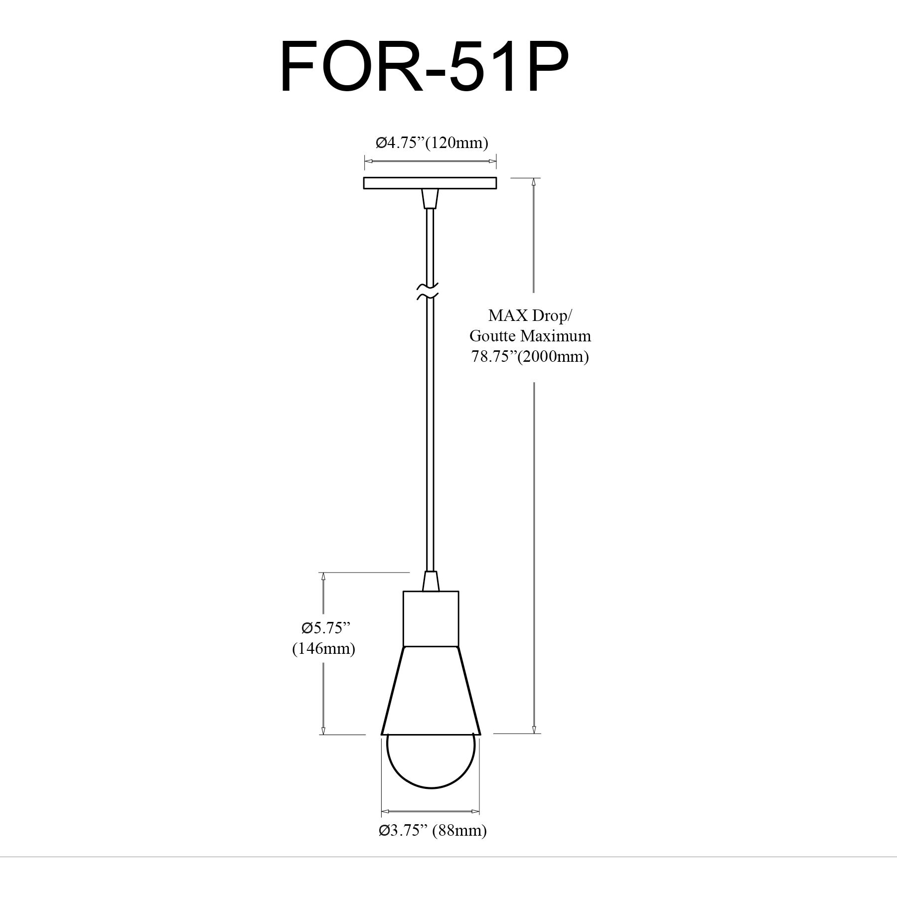 Fortuna 1 Light 3.5 inch Matte Black Single Drop Pendant Ceiling Light