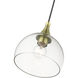 Glendon 1 Light 8.25 inch Antique Brass with Polished Brass Finish Accents Glass Pendant Ceiling Light in Antique Brass with Polished Brass Accents
