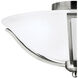 Bolla LED 16.75 inch Brushed Nickel Indoor Bath Flush Mount Ceiling Light in Etched Opal