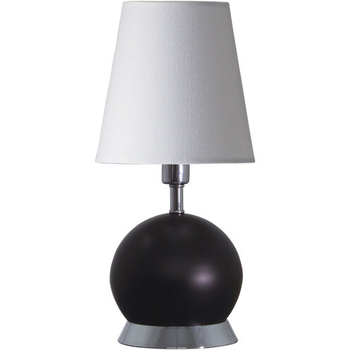 Geo 12 inch 60 watt Black Matte with Chrome Accents Table Lamp Portable Light