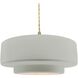 Radiance Collection - Tier 1 Light 16.25 inch Bisque and Brushed Brass Pendant Ceiling Light in Replaceable Bulb, Beige Twist Cord, 16.25W x 6H, Form+Finish+Function
