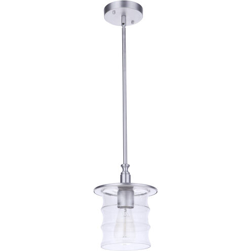 Canon 1 Light 7.5 inch Satin Aluminum Outdoor Pendant