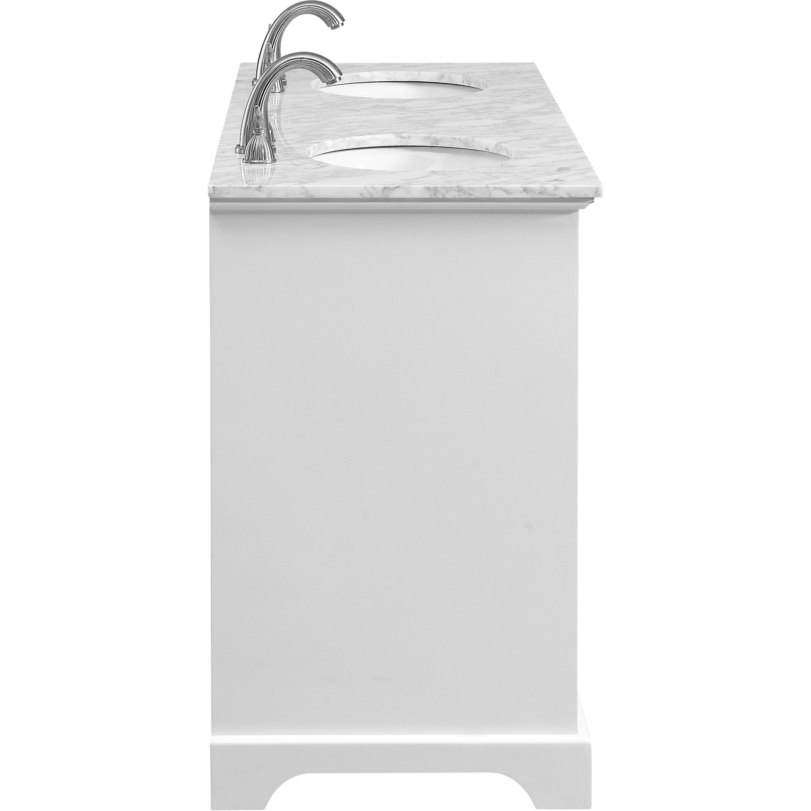 Americana 60 X 35 inch White with Carrara White Marble Vanity Set