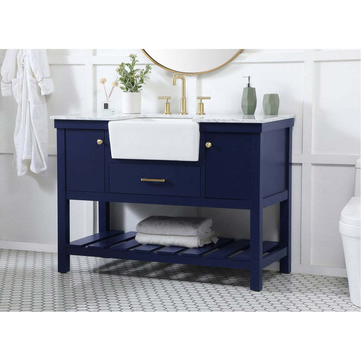 Clement 48 X 22 X 34 inch Blue Bathroom Vanity Cabinet