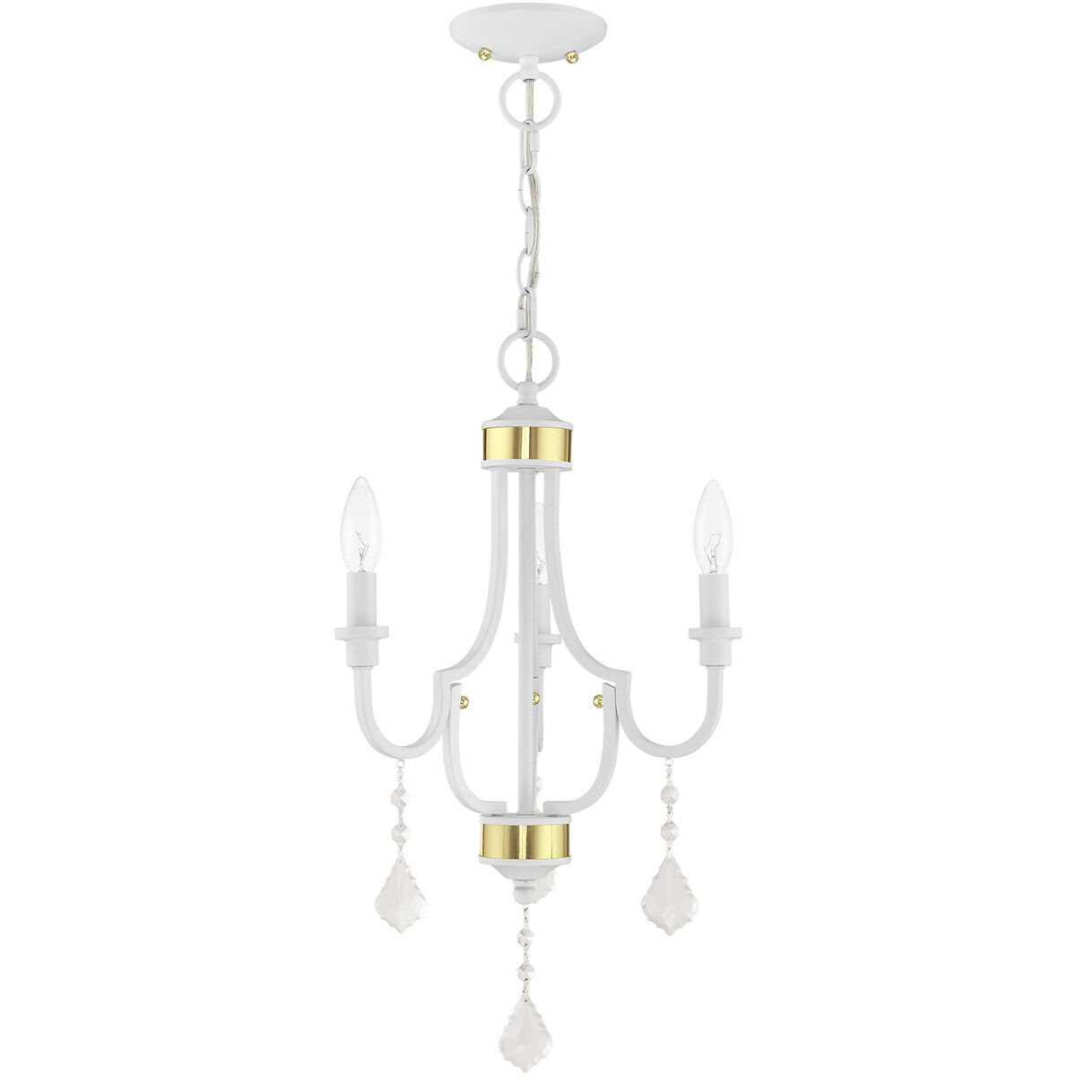 Glendale 3 Light 14 inch White Mini Chandelier Ceiling Light