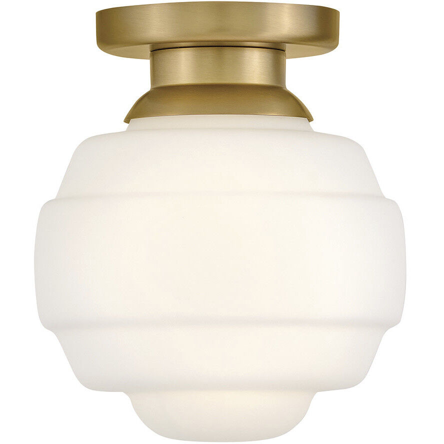 Penny 1 Light 9 inch Lacquered Brass Flush Mount Ceiling Light, Extra Small