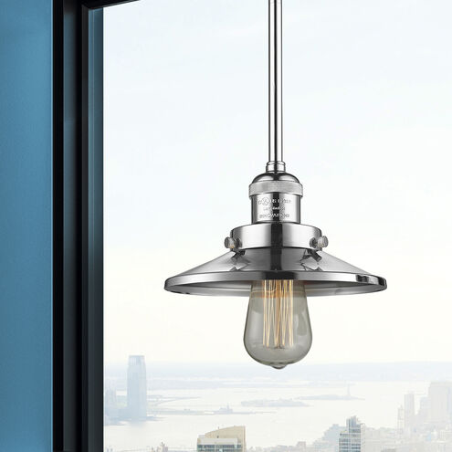 Franklin Restoration Railroad 1 Light 8 inch Polished Chrome Mini Pendant Ceiling Light in Incandescent, Franklin Restoration