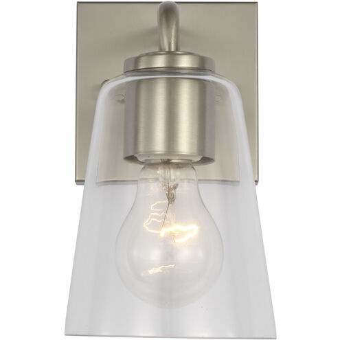 Miles 1 Light 4.5 inch Brushed Nickel Vanity Light Wall Light, Small