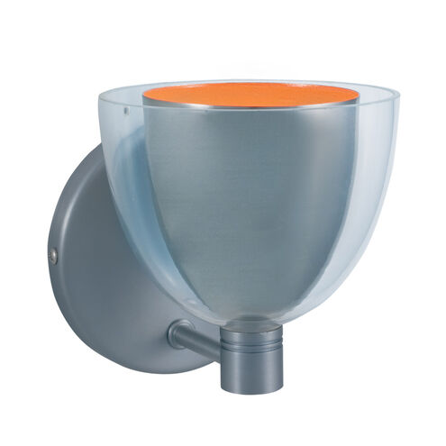 Lina 1 Light 5 inch Satin Nickel Wall Sconce Wall Light in Lina Satin Nickel/Orange