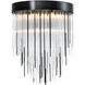 Waterfall 12 Light 30 inch Satin Brushed Black Chandelier Ceiling Light