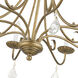 Daphne 8 Light 29.75 inch Antique Gold Leaf Chandelier Ceiling Light, Large