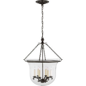Chapman & Myers Country Bell Jar 6 Light 21 inch Bronze Lantern Pendant Ceiling Light, Large