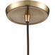Hand Formed Glass 1 Light 10 inch Satin Brass Mini Pendant Ceiling Light