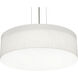 Anton 3 Light 15 inch Satin Nickel Pendant Ceiling Light in Linen White