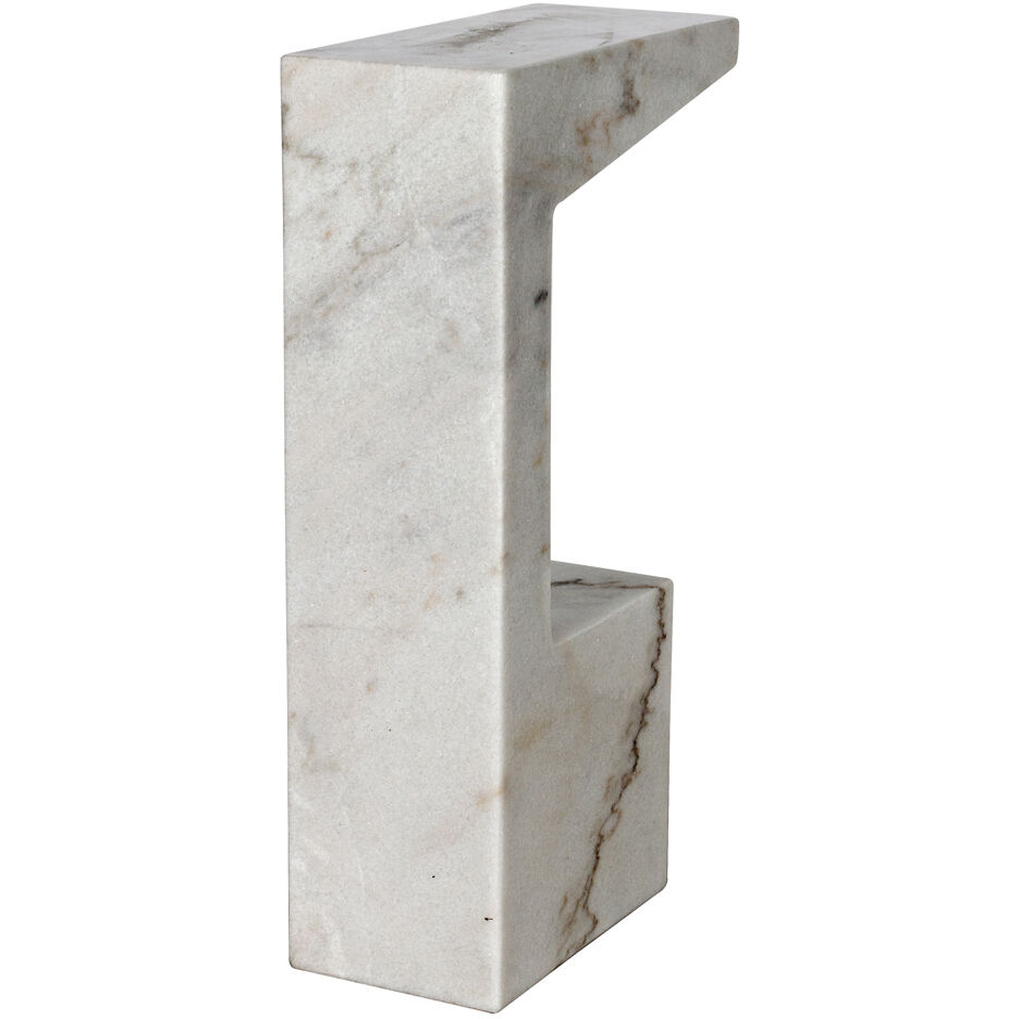 Aero 30 X 17.5 inch White Marble Side Table