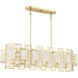 Portia 6 Light 42 inch Matte Black with True Gold Linear Chandelier Ceiling Light