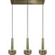 Channing LED 34.1 inch Antique Brass and Silver Mercury Chandelier Ceiling Light
