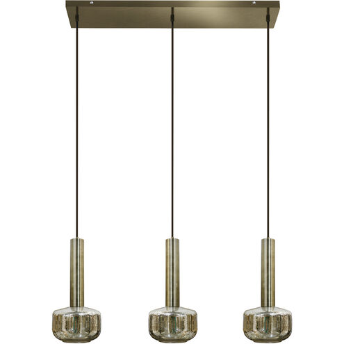 Channing LED 34.1 inch Antique Brass and Silver Mercury Chandelier Ceiling Light