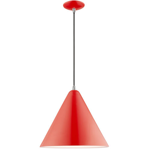 Allison 1 Light 14 inch Shiny Red Mini Pendant Ceiling Light