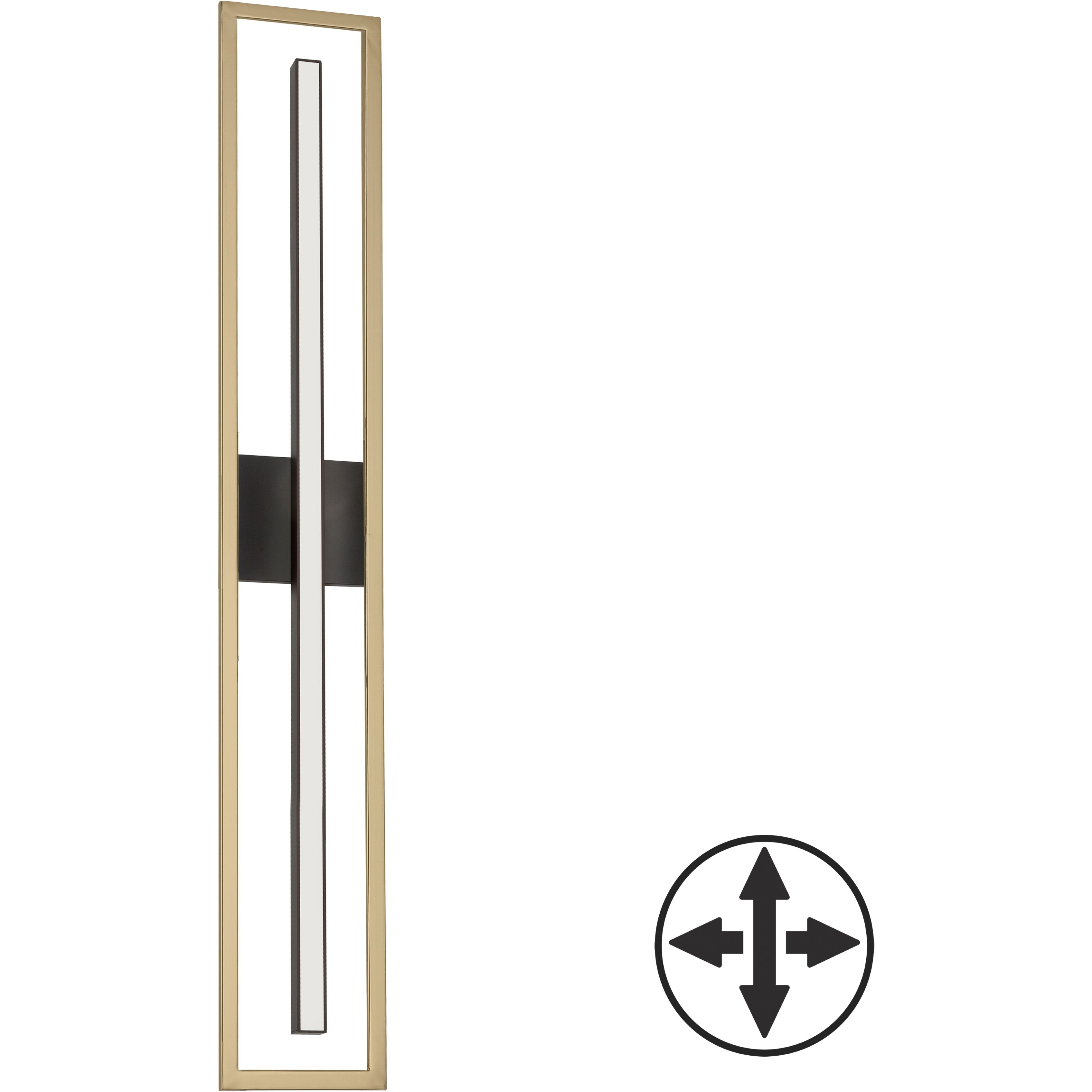 Arandel LED 5.75 inch Aged Brass and Matte Black Vanity Light Wall Light