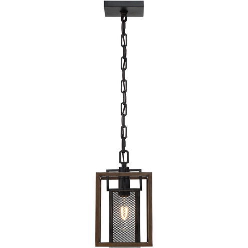 Rio Lobo 1 Light 6 inch Dark Oak with Black Mini Pendant Ceiling Light