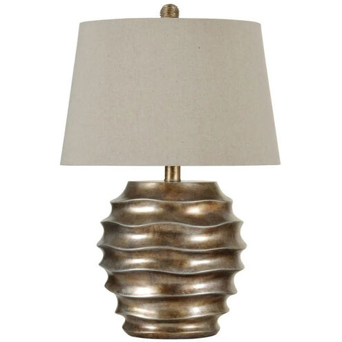 Edwin 26.5 inch 150.00 watt Georgian Silver and Oatmeal Table Lamp Portable Light
