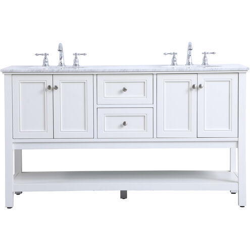 Metropolis 60 X 22 X 34 inch White Vanity Sink Set