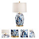 Jamie Merida 34 inch 100.00 watt Blues/White Glaze/Antique Gold Leaf Table Lamp Portable Light