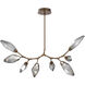 Rock Crystal LED 52.6 inch Flat Bronze Linear Pendant Ceiling Light in Chilled Smoke, 2700K LED, Modern Branch
