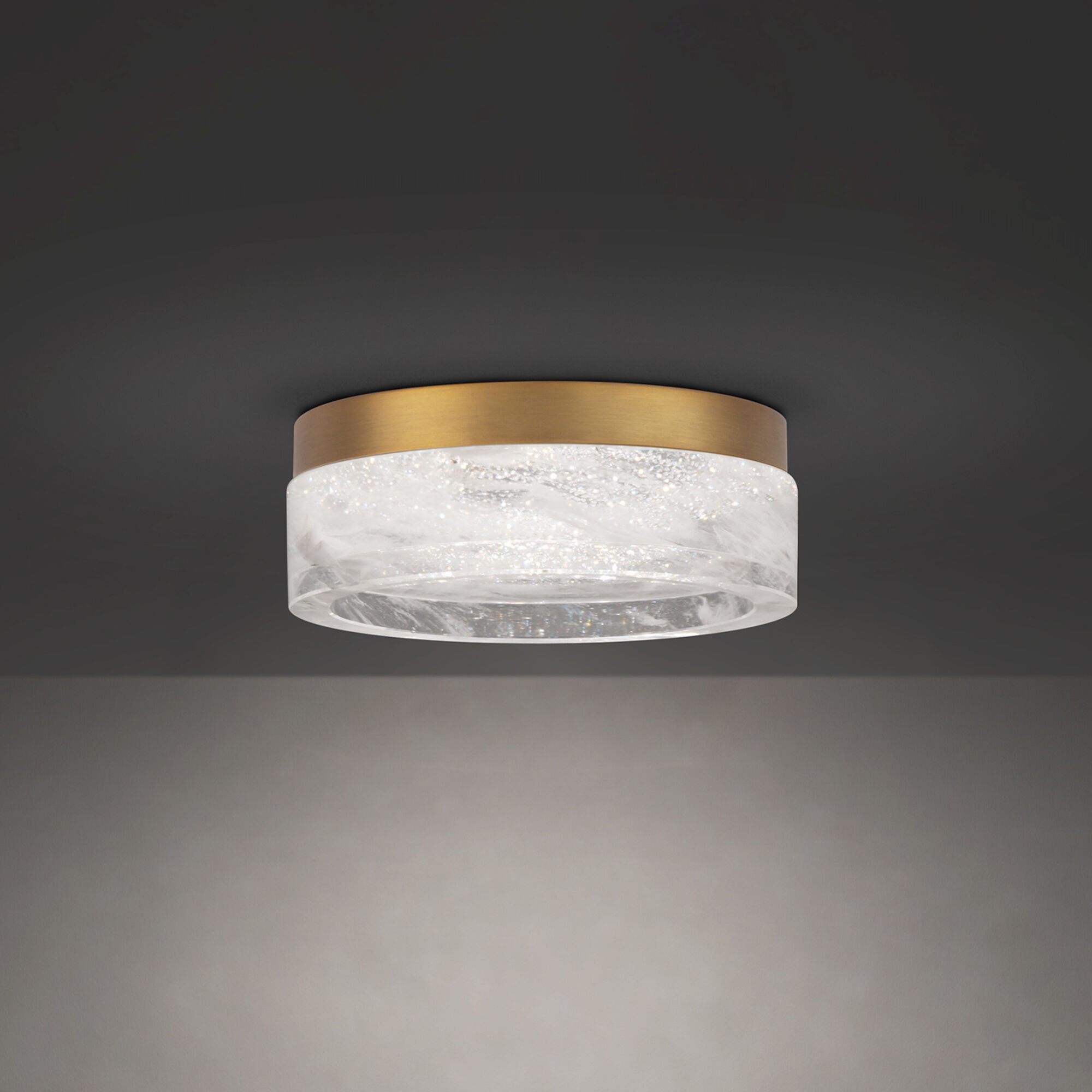 Melange LED 8 inch Aged Brass Flush Mount Ceiling Light, Beyond