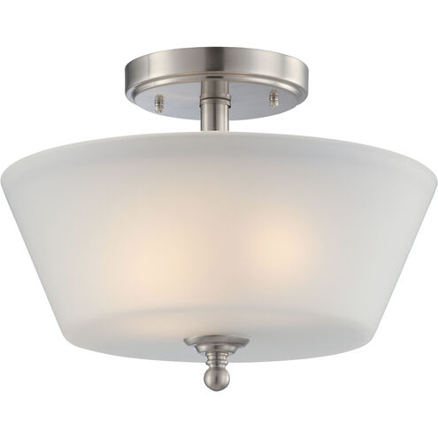 Surrey 2 Light 13 inch Brushed Nickel Semi Flush Mount Ceiling Light