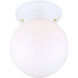 Madison 1 Light 6 inch White Flush Mount Ceiling Light