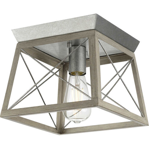 Briarwood 1 Light 9.5 inch Galvanized Flush Mount Ceiling Light