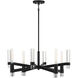 Windamere 4 Light 28 inch Textured Black with Polished Nickel Accents Chandelier Ceiling Light, Lighting One (Open)