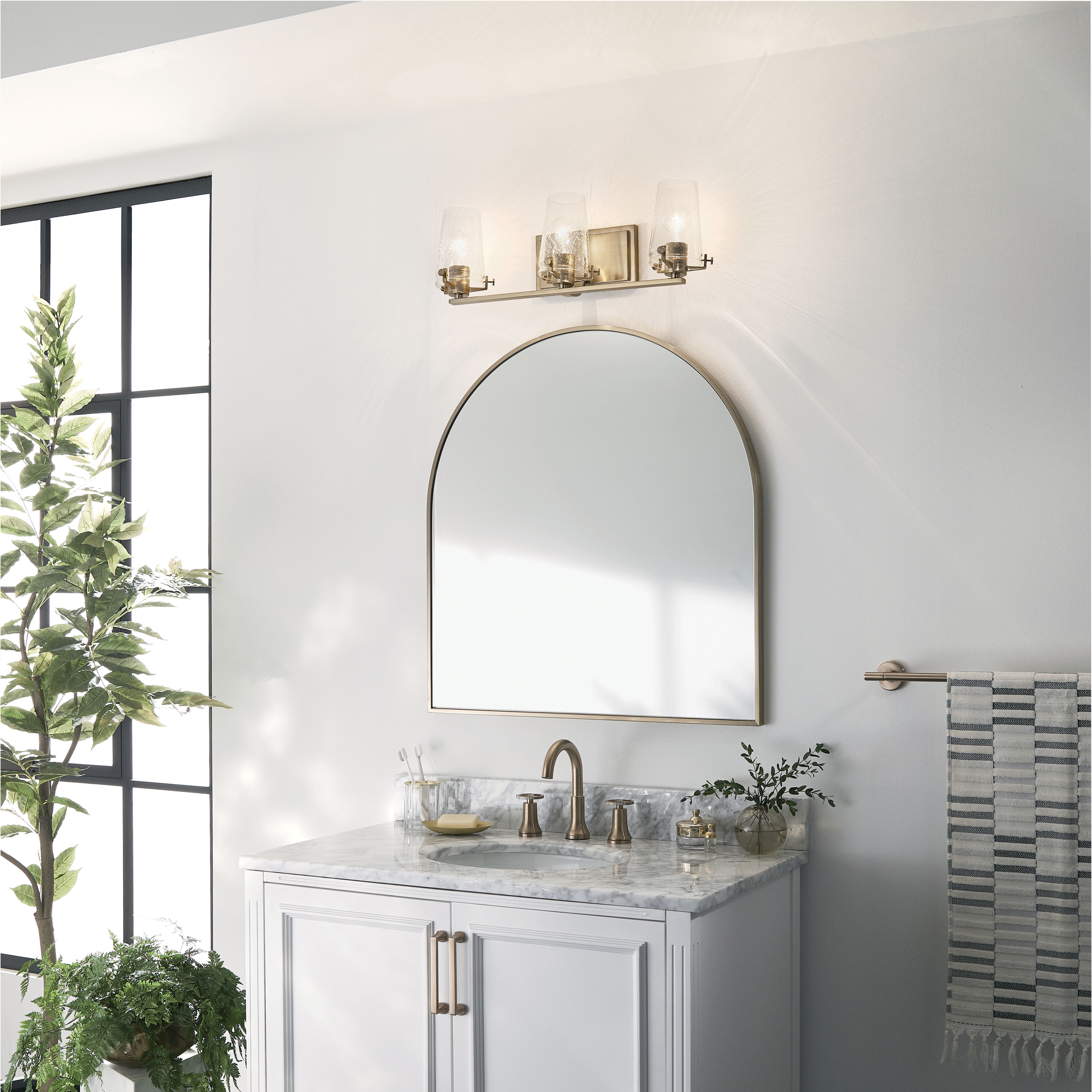 Champagne vanity light deals