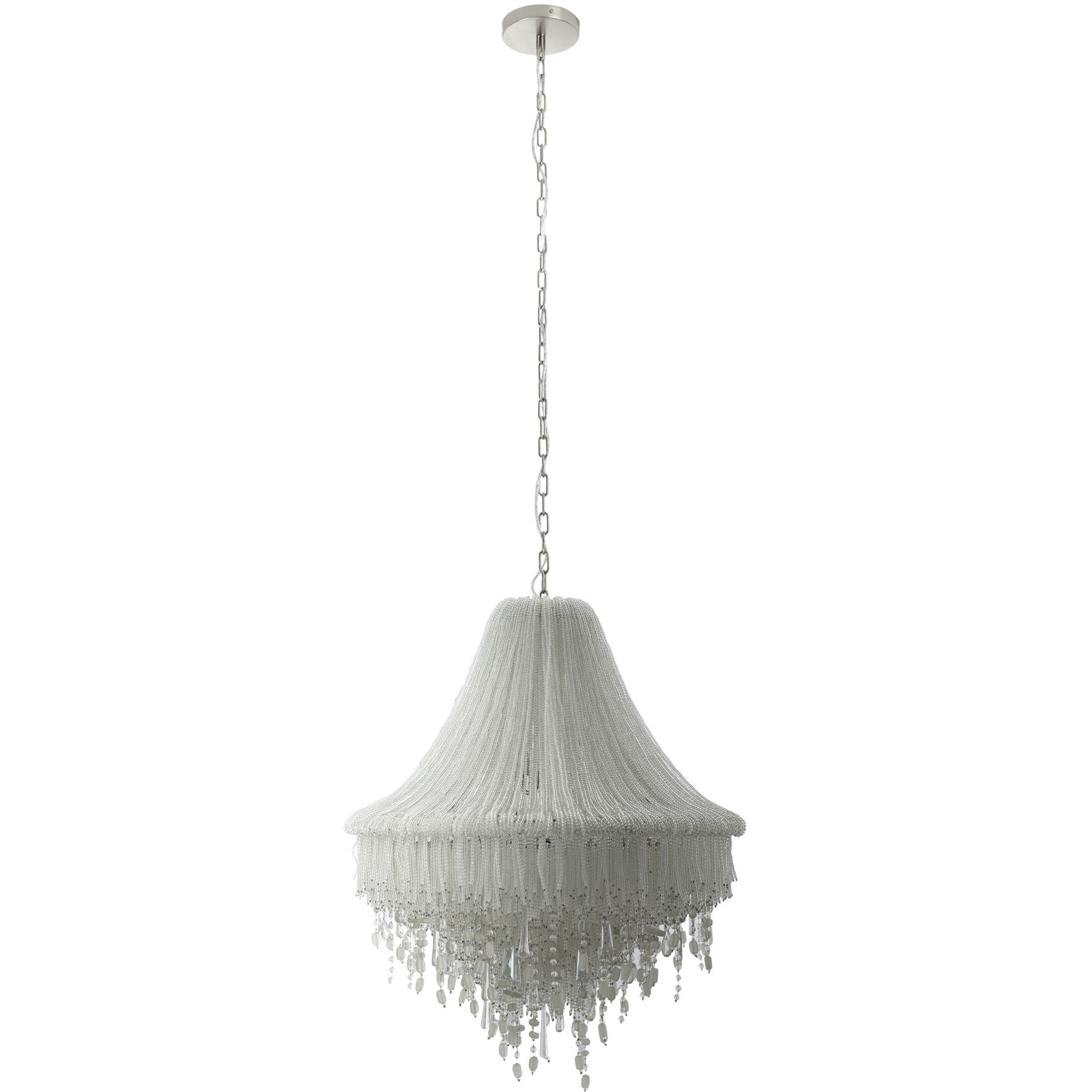 Crystal Reign 7 Light 29.3 inch Nickel Pendant Ceiling Light
