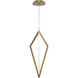 Tribeca LED 9 inch Aged Brass Pendant Ceiling Light in 3000K, dweLED