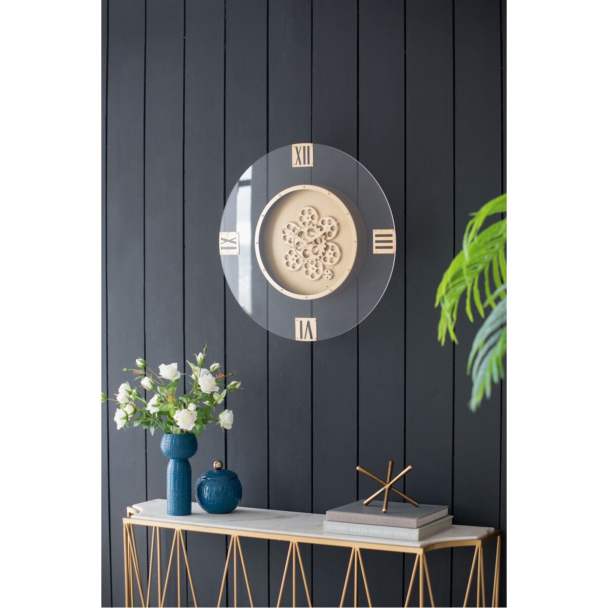 Roman Gear 23.6 X 23.6 inch Wall Clock