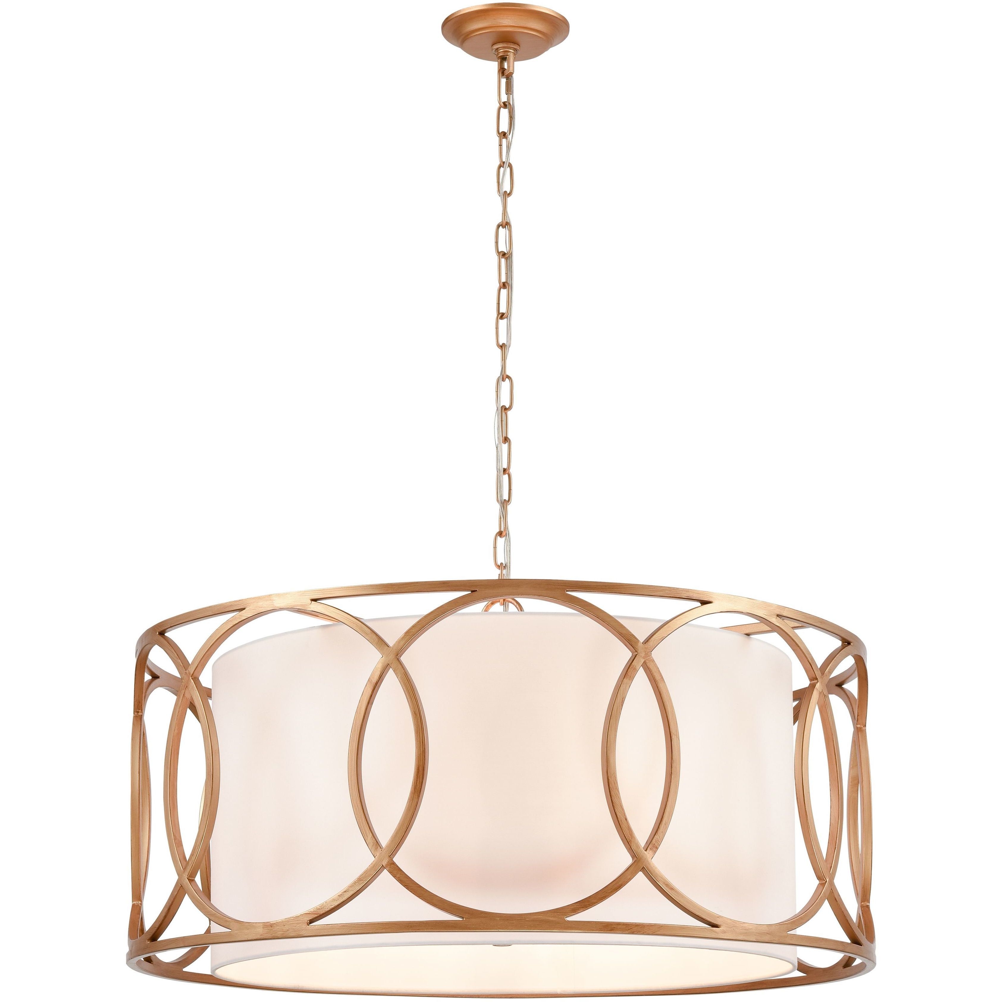 Ringlets 6 Light 28 inch Matte Gold Chandelier Ceiling Light