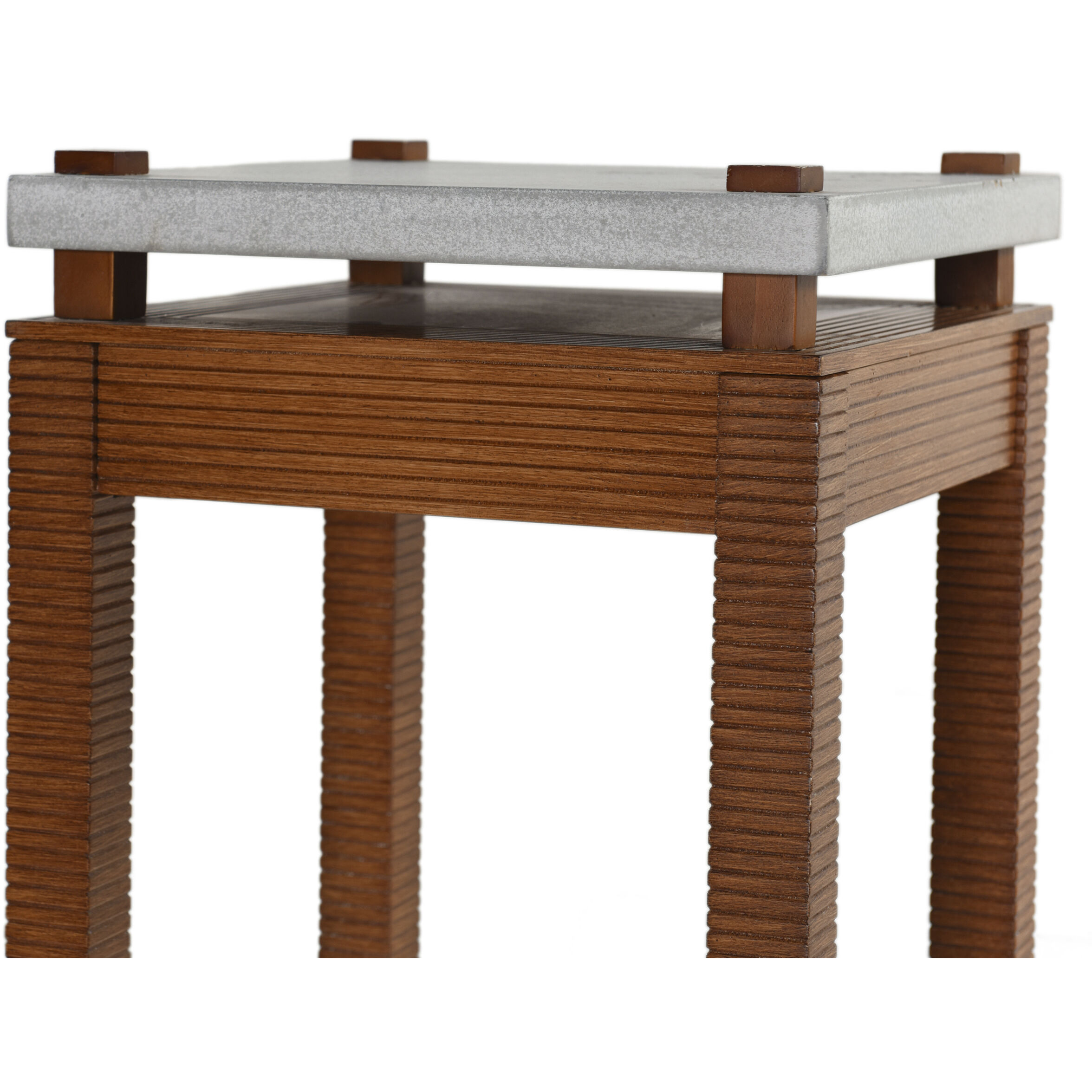 Fern Cement Gray & Zebra Cherry Plant Stand