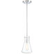 Industrial 1 Light 6.25 inch Chrome Pendant Ceiling Light