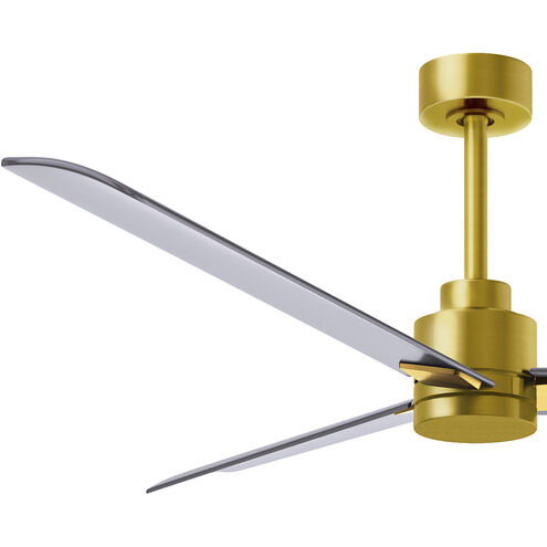 Atlas Alessandra 56 inch Brushed Brass with Brushed Nickel Blades Indoor/Outdoor Ceiling Fan