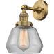 Franklin Restoration Fulton 1 Light 7 inch Brushed Brass Semi-Flush Mount Ceiling Light in Clear Glass, Franklin Restoration