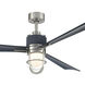 Nauticus 65 inch Brushed Nickel Wet with Navy Blades Smart Indoor/Outdoor Ceiling Fan