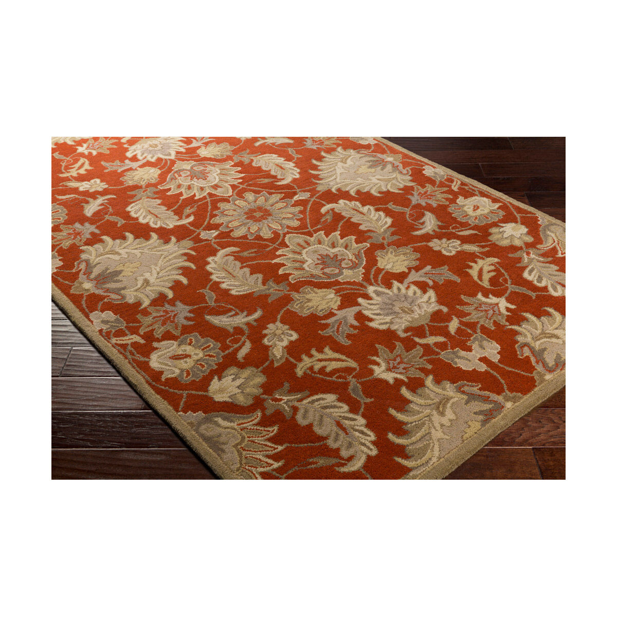 Caesar 117 inch Red and Neutral Area Rug, Wool