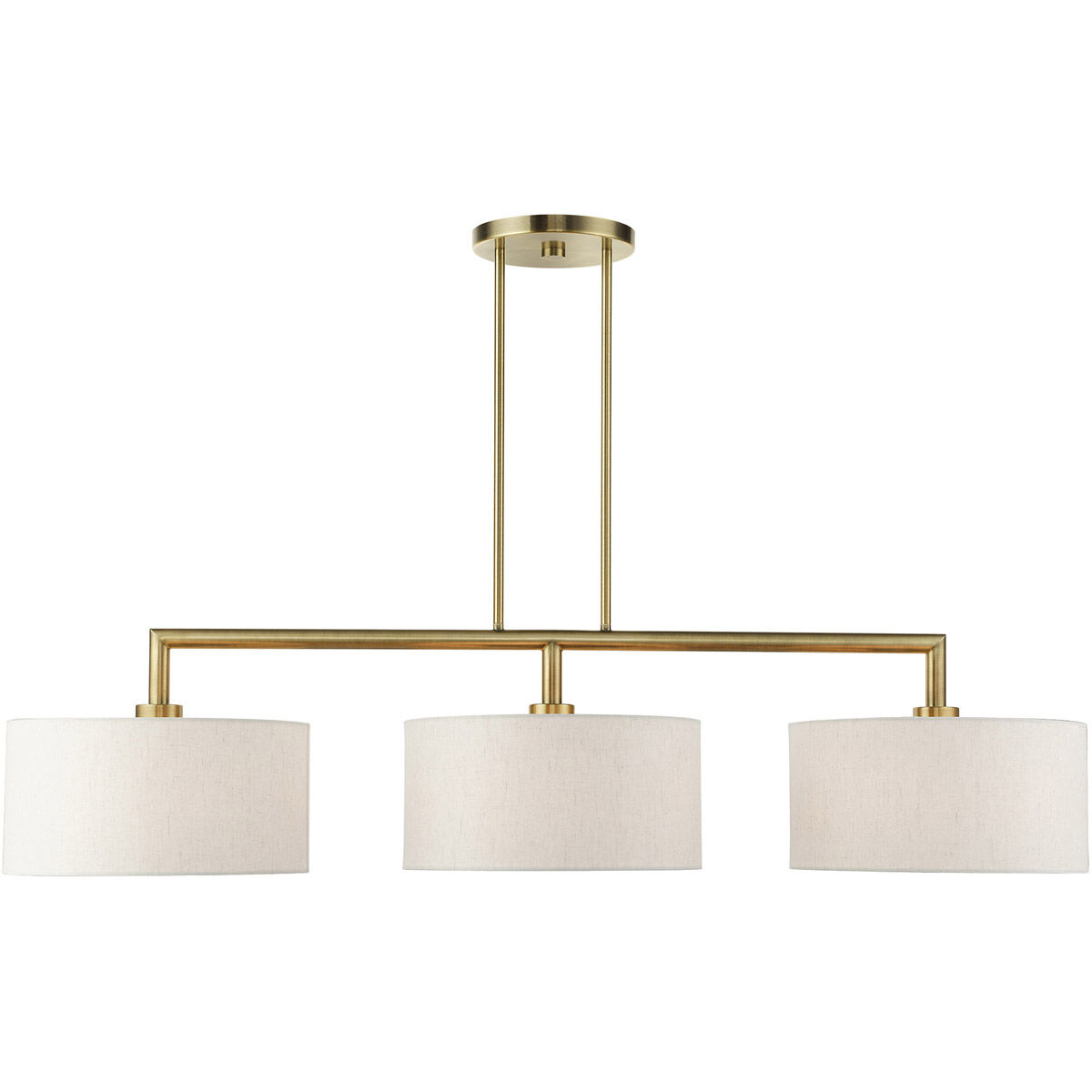 Meridian Linear Chandelier Ceiling Light in Antique Brass