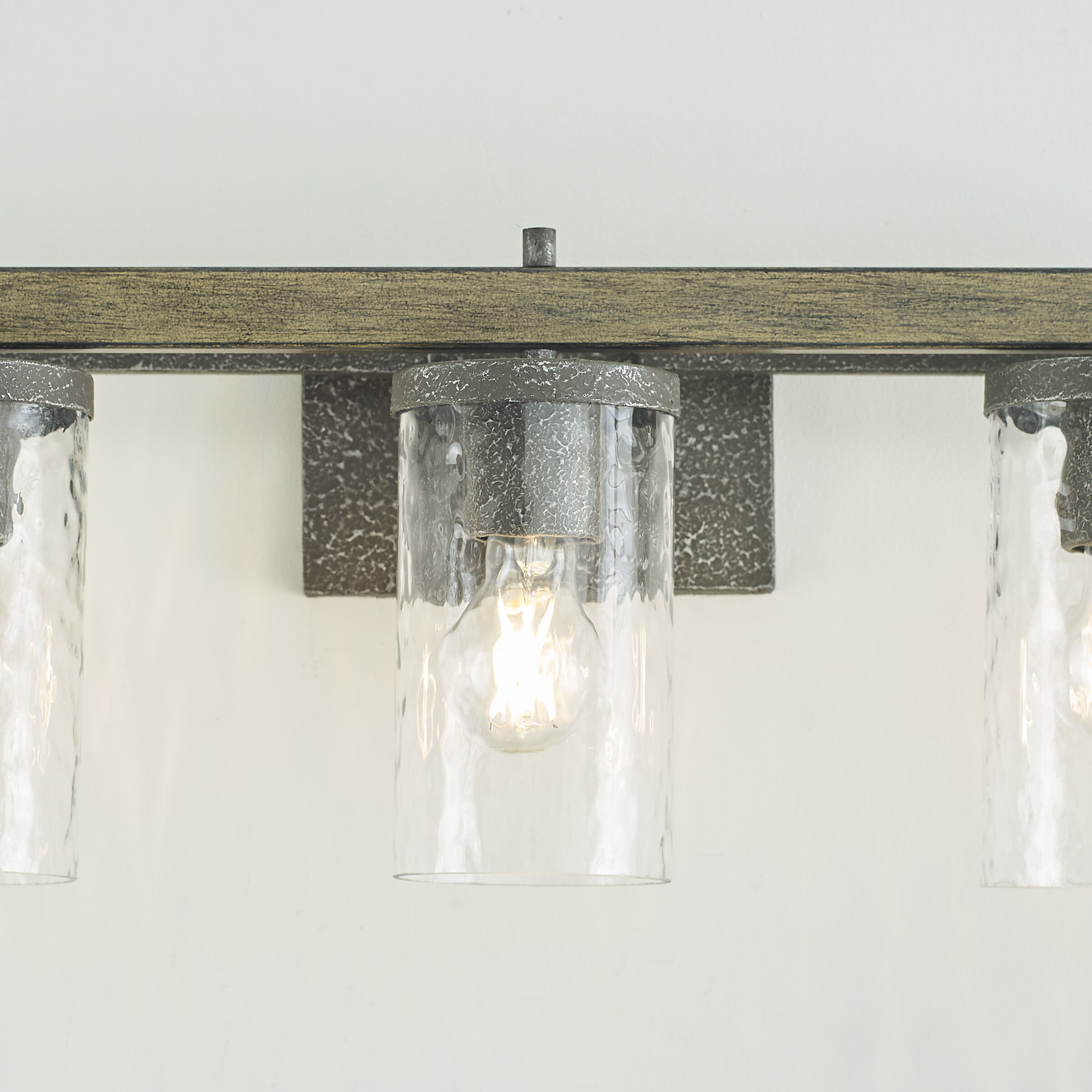 Sean Lavin Angelo 3 Light 24.25 inch Distressed Weathered Oak / Slate Grey Metal Vanity Light Wall Light
