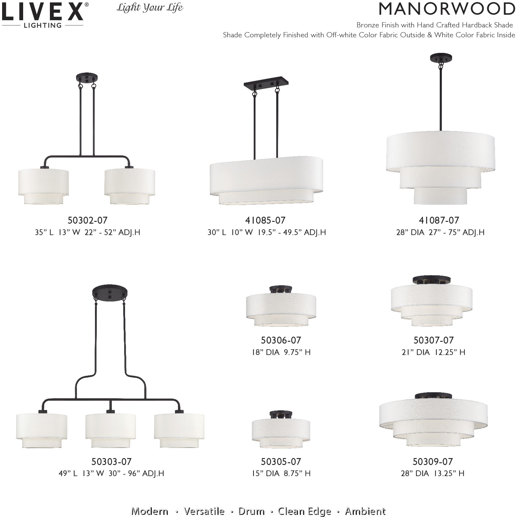 Manorwood 5 Light 28 inch Bronze Pendant Chandelier Ceiling Light