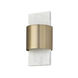 Sidney LED 6.25 inch White Marble and Matte Brass Sconce Wall Light