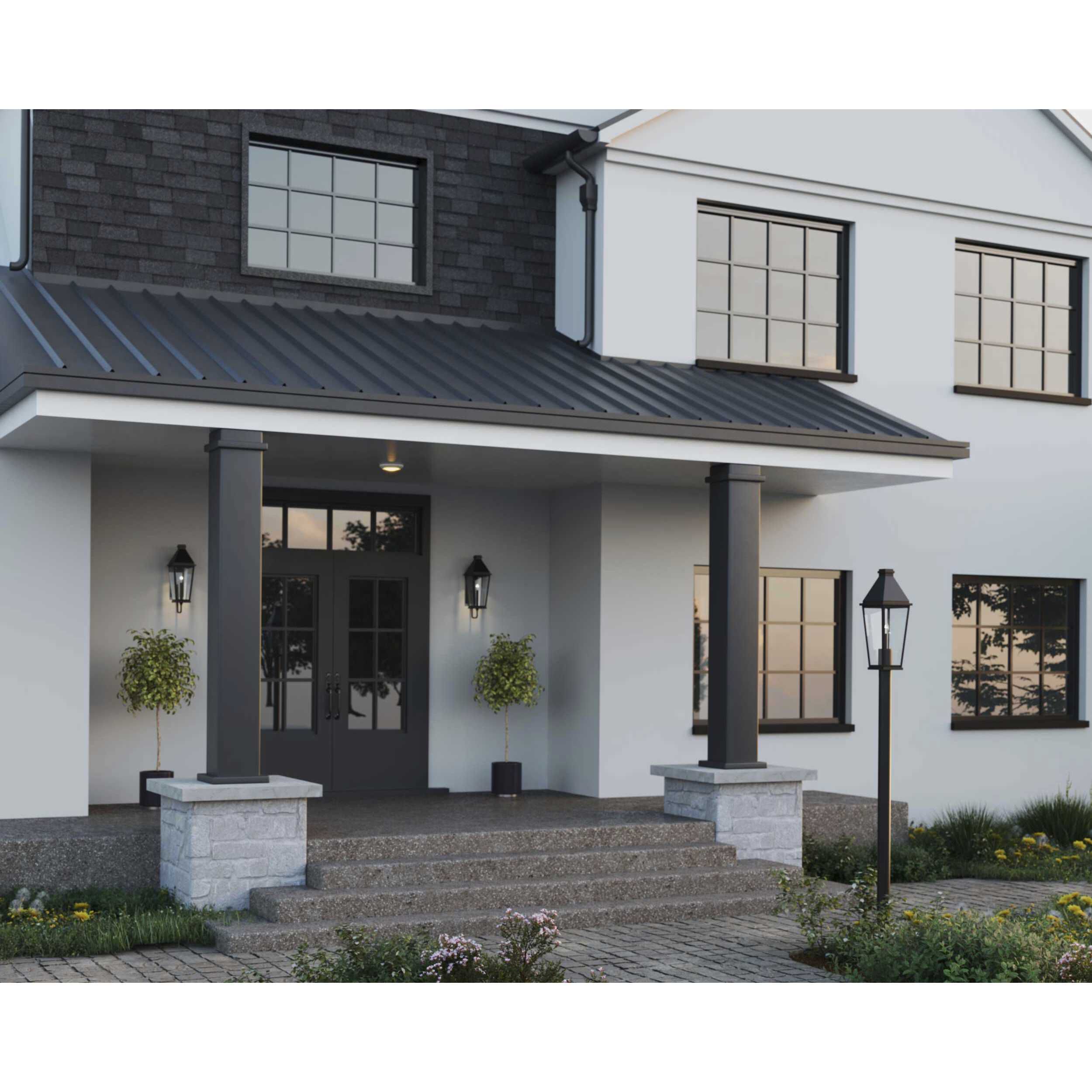 Richmond Hill 1 Light 23.5 inch Textured Black Outdoor Wall Lantern, Design Series